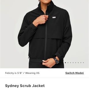 Figs Sydney Scrub Jacket Black - L